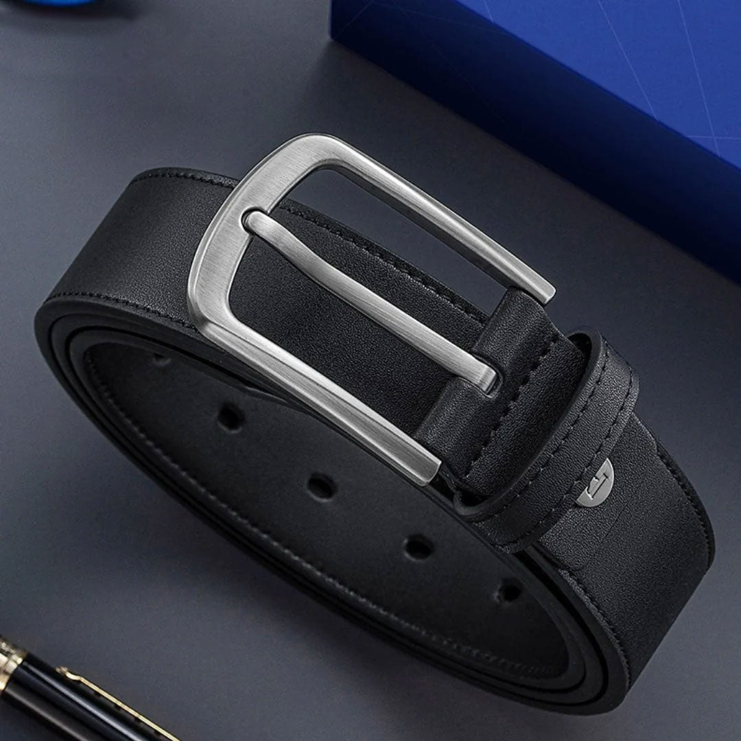 SuitLock Signature - Men’s 2025 Genuine Leather Pin-Buckle Belt – Classic Business Suit