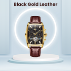 Olys Swiss-Certified Rectangular Skeleton Watch – Men's Automatic Timepiece, Genuine Brand