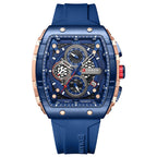 SquareSport Elite -  Luxury Men’s Quartz Watch – Waterproof Silicone Strap