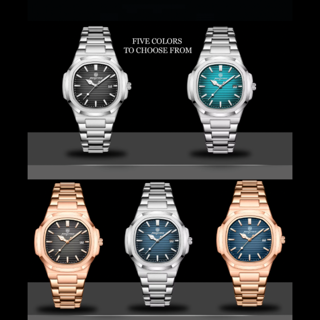 Vertex Executive Chronograph - 2025 Vertex Series Quartz Chronograph Men’s 3ATM Waterproof Stainless-Steel Business Watch