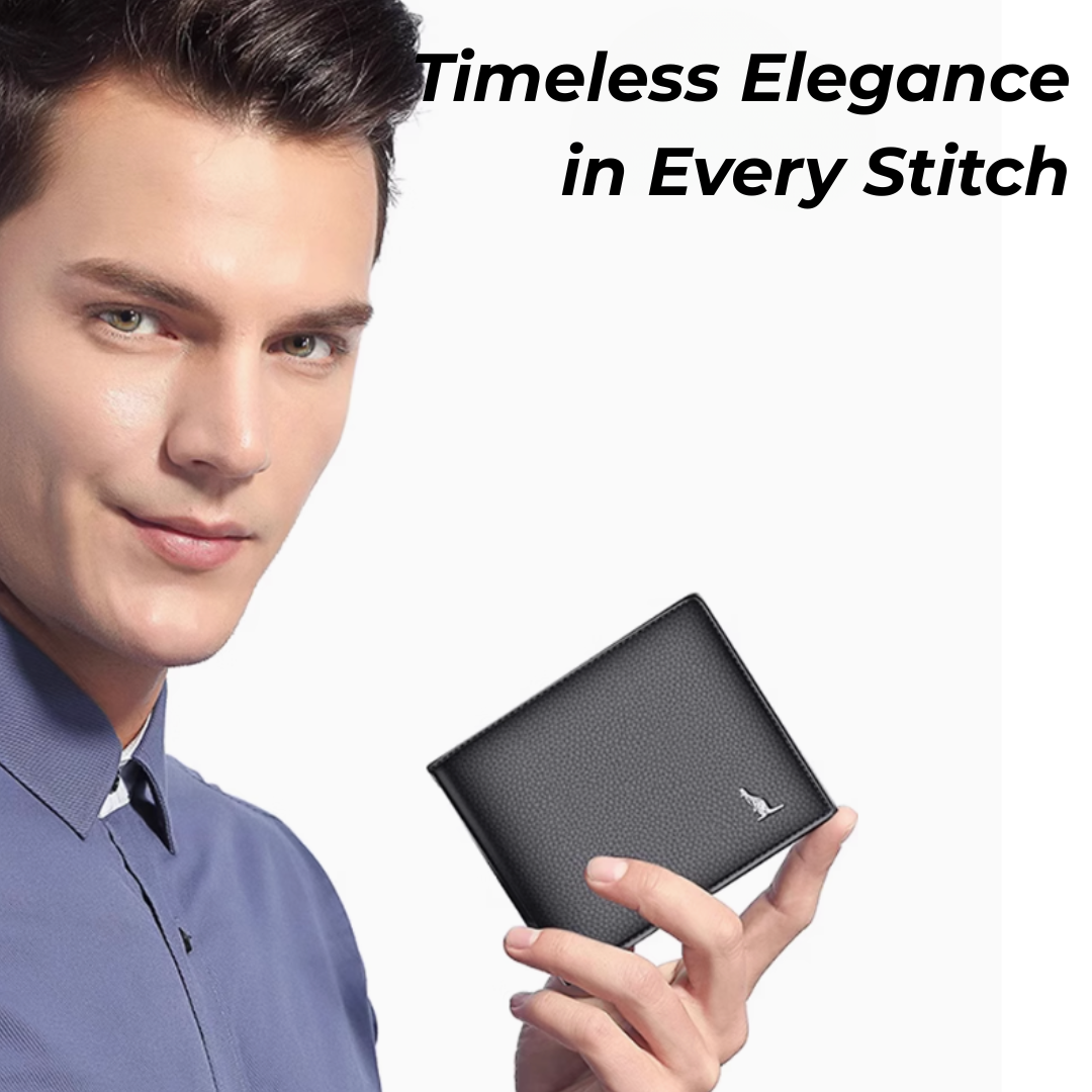 Kangaroo EliteSlim Wallet - 2025 Premium Top-Grain Cowhide Leather Men’s Slim Bifold Wallet with Integrated Multi-Card Holder