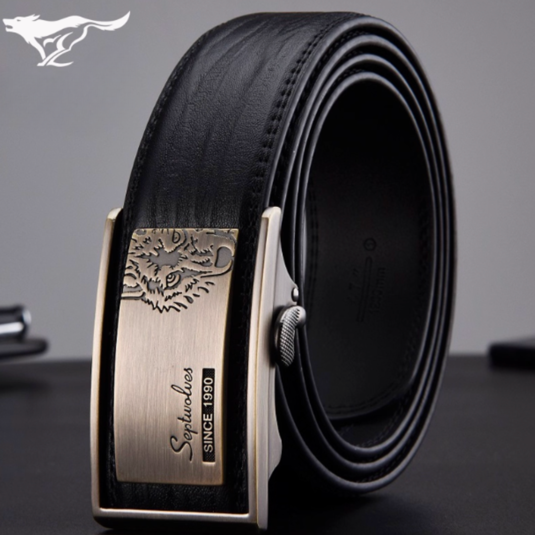 Premium Buckle Belt - 2025 Men’s Genuine Cowhide Leather Belt with Automatic Buckle – Sleek Business & Casual Style