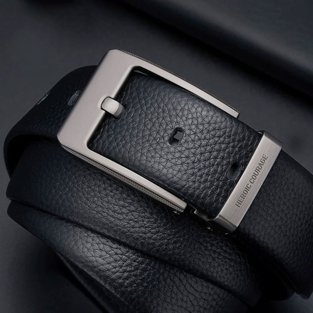 SuitLock Signature - Men’s 2025 Genuine Leather Pin-Buckle Belt – Classic Business Suit