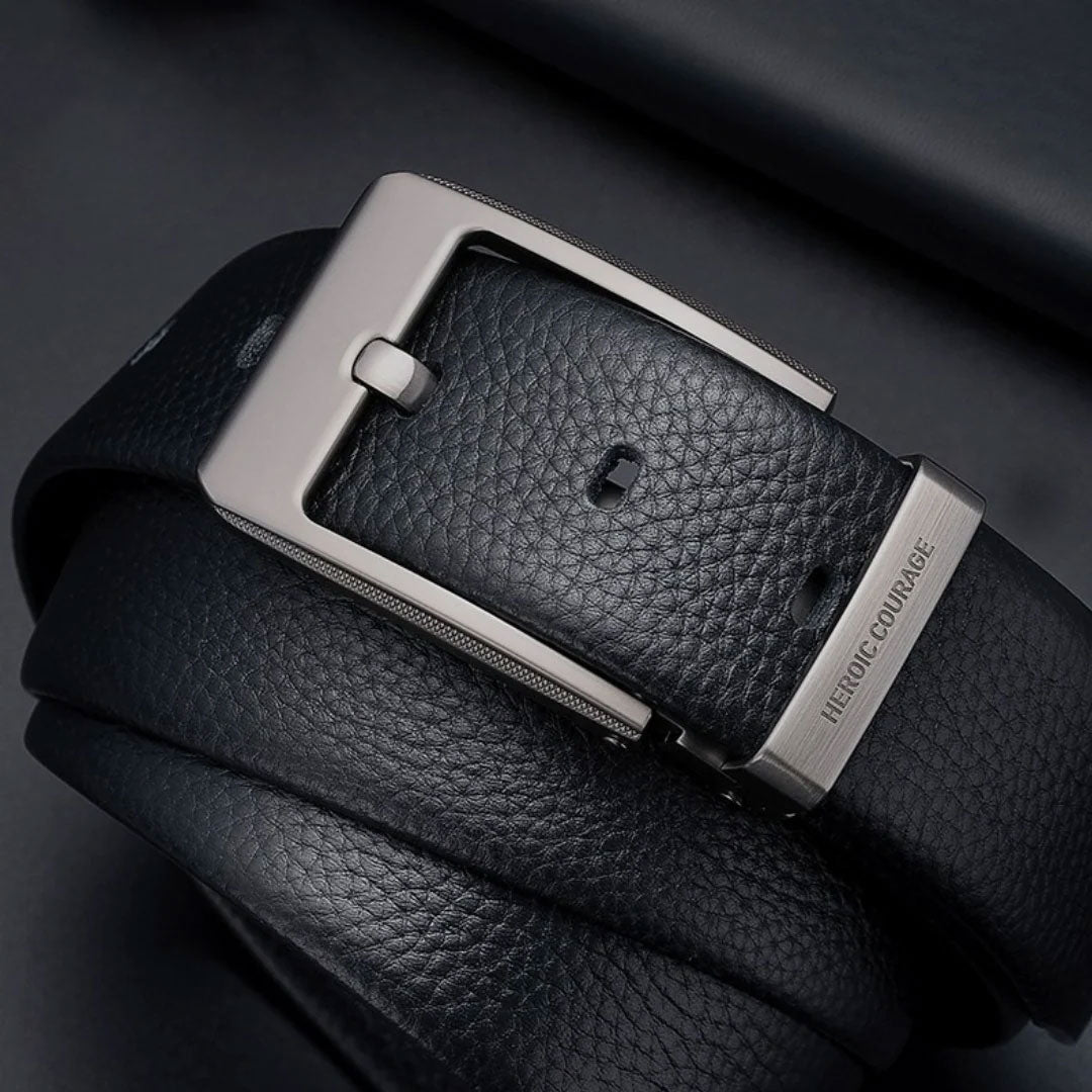 SuitLock Signature - Men’s 2025 Genuine Leather Pin-Buckle Belt – Classic Business Suit