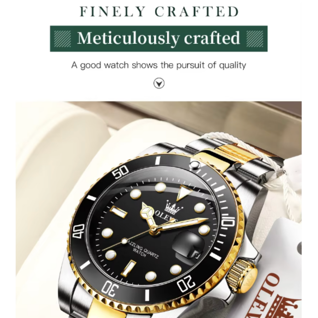 EliteSport - Automatic Date Quartz Men’s Waterproof Chronograph Watch
