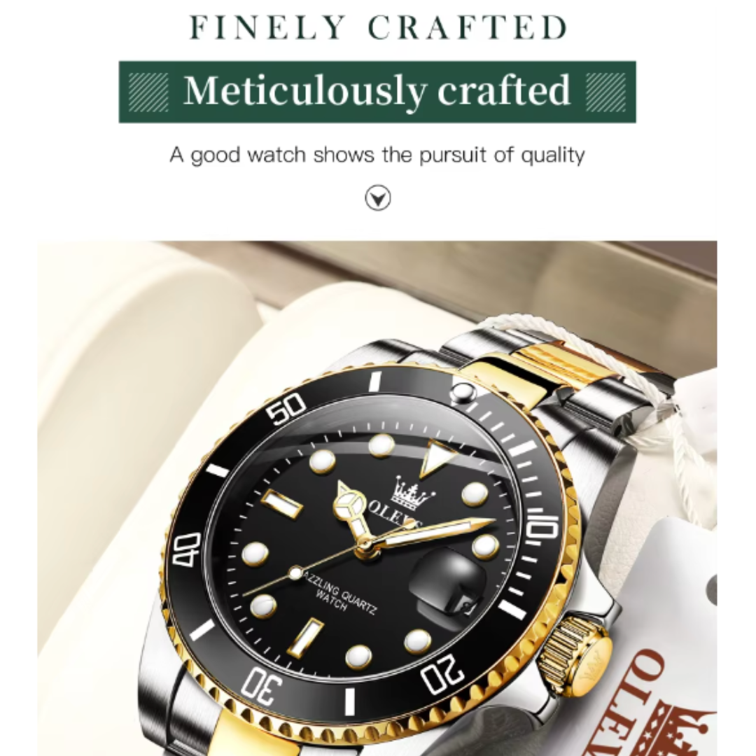 EliteSport - Automatic Date Quartz Men’s Waterproof Chronograph Watch