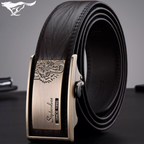 Premium Buckle Belt - 2025 Men’s Genuine Cowhide Leather Belt with Automatic Buckle – Sleek Business & Casual Style