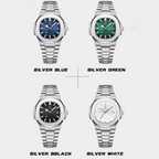 Horizon Classic – Men's Square Luxury Quartz Watch – Stainless Steel, Luminous Display, Date Feature, Waterproof Design