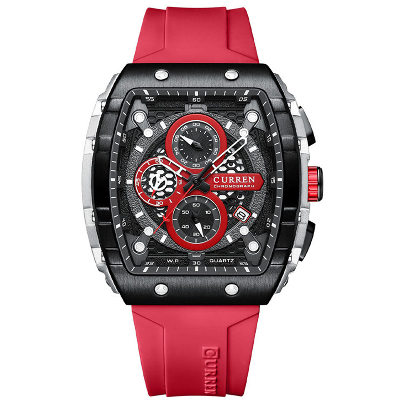 SquareSport Elite -  Luxury Men’s Quartz Watch – Waterproof Silicone Strap