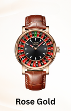 Voyager Roulette Edition | Men’s Brown Leather Waterproof Luminous Watch