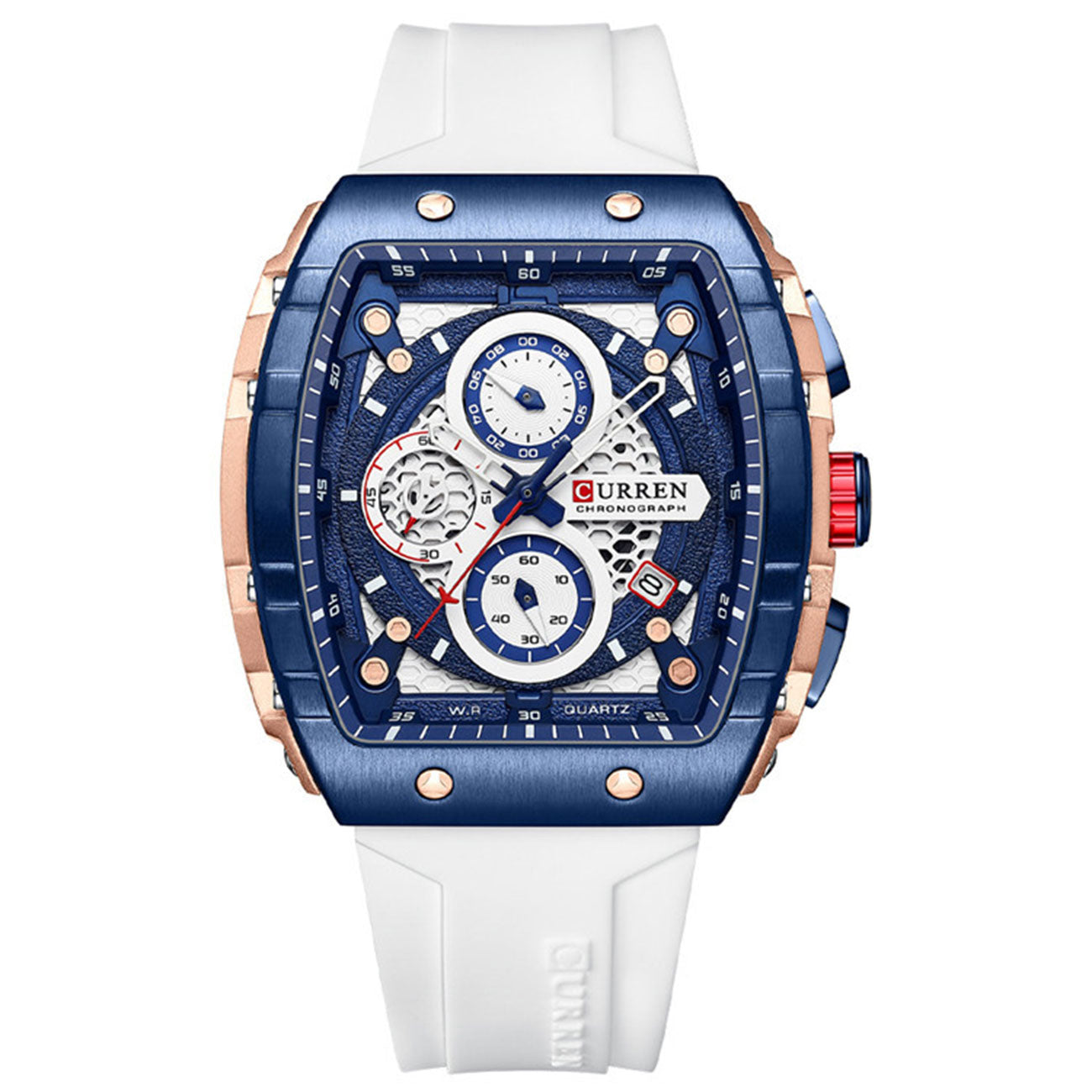 SquareSport Elite -  Luxury Men’s Quartz Watch – Waterproof Silicone Strap