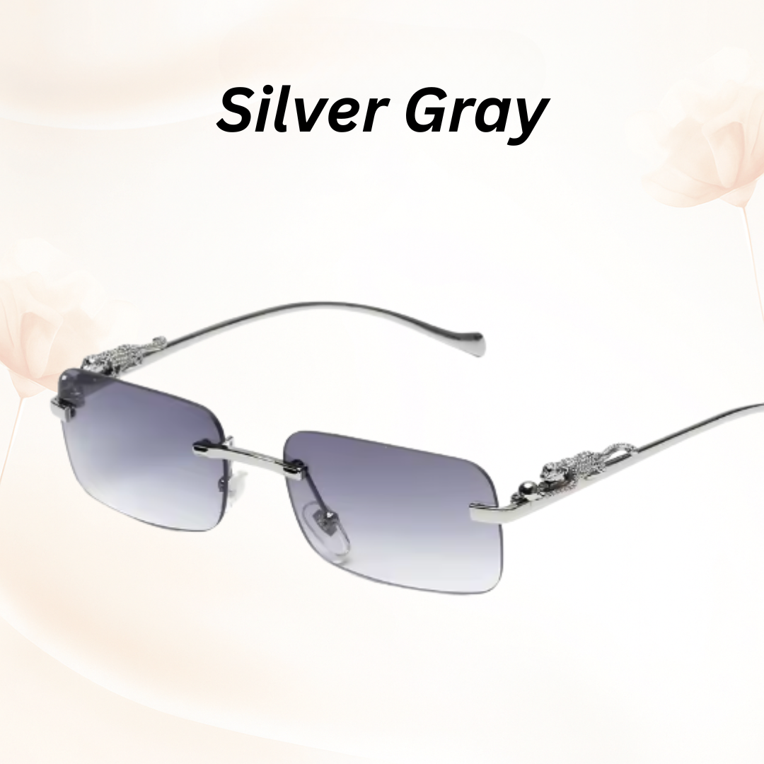 EdgeCut Rimless Shades - UV400 Rimless Square Metal Sunglasses
