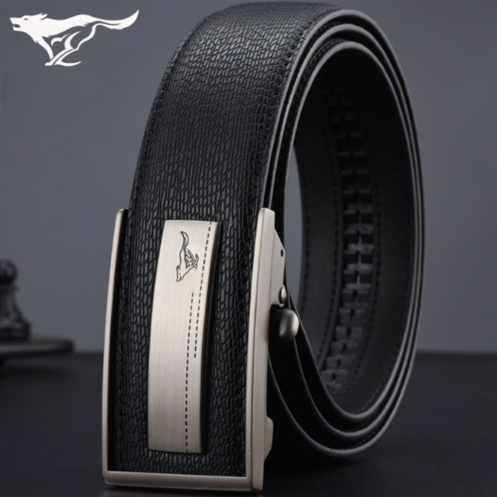Premium Buckle Belt - 2025 Men’s Genuine Cowhide Leather Belt with Automatic Buckle – Sleek Business & Casual Style