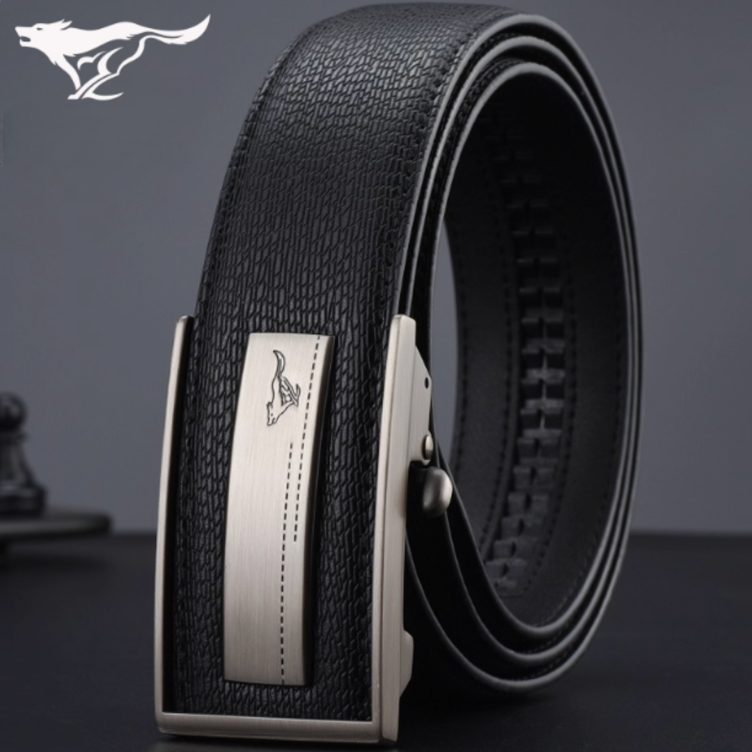 Premium Buckle Belt - 2025 Men’s Genuine Cowhide Leather Belt with Automatic Buckle – Sleek Business & Casual Style