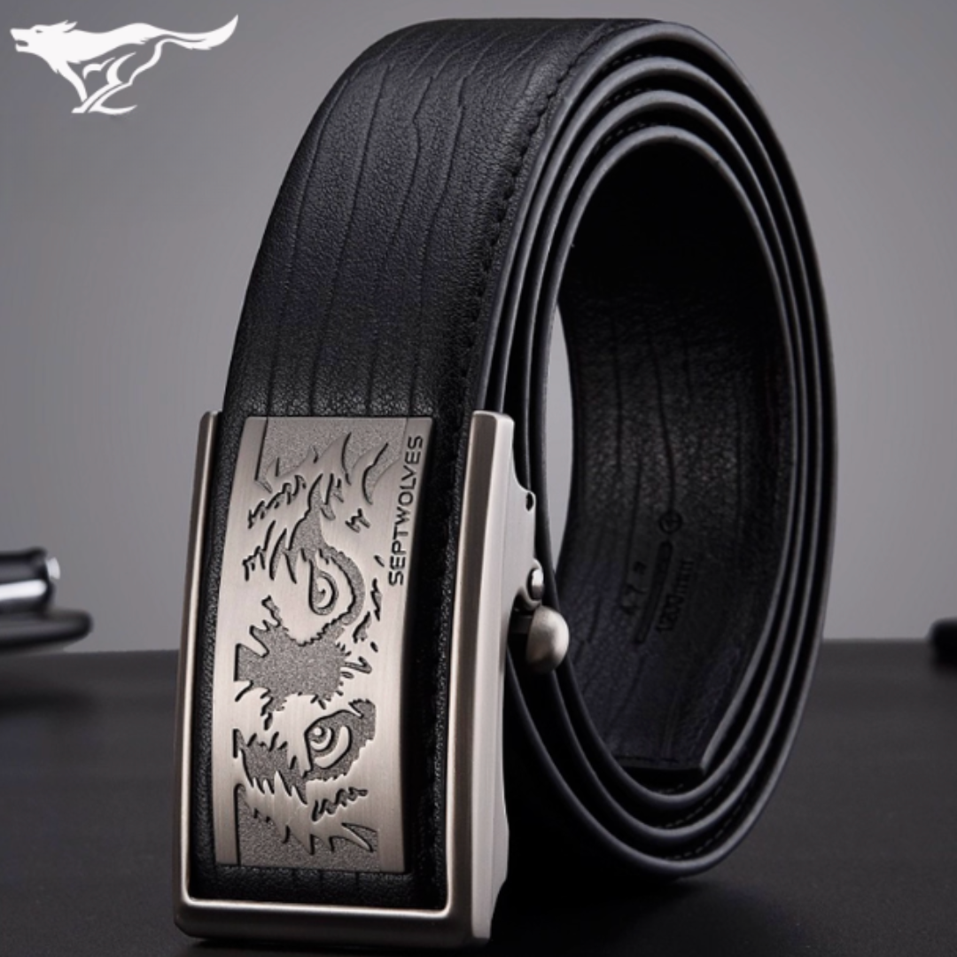 Premium Buckle Belt - 2025 Men’s Genuine Cowhide Leather Belt with Automatic Buckle – Sleek Business & Casual Style
