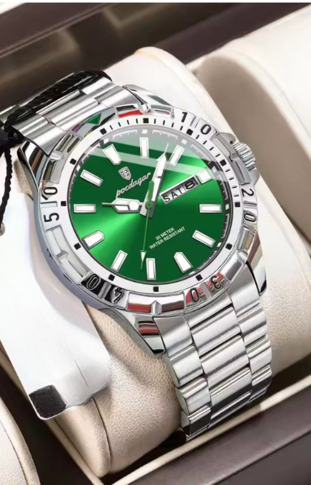 Aegis WeekMaster – Men’s Military Quartz Watch, 5 ATM Waterproof with Luminous Hands, Date & Week Display, Stainless-Steel Strap
