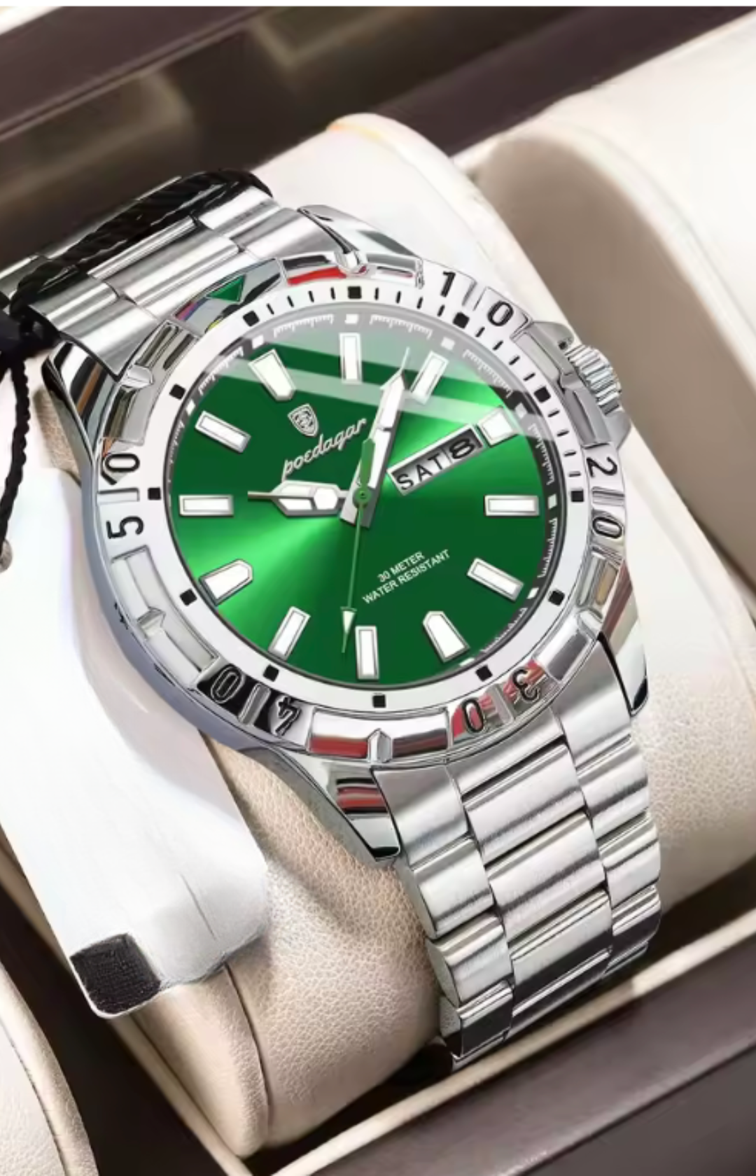Aegis WeekMaster – Men’s Military Quartz Watch, 5 ATM Waterproof with Luminous Hands, Date & Week Display, Stainless-Steel Strap