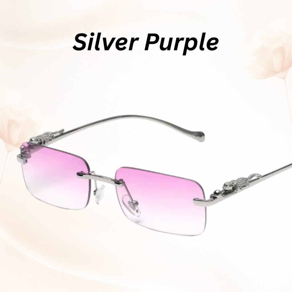 EdgeCut Rimless Shades - UV400 Rimless Square Metal Sunglasses