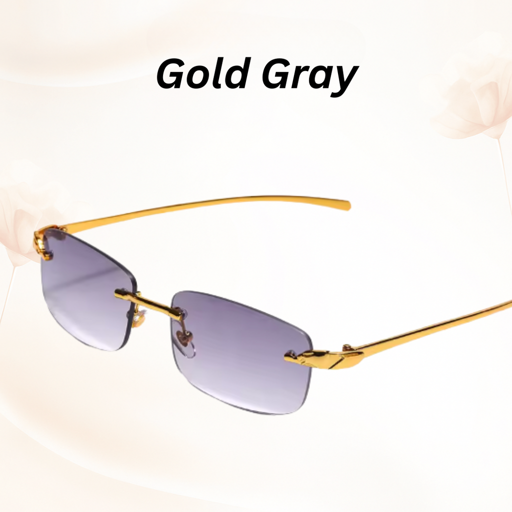 EdgeCut Rimless Shades - UV400 Rimless Square Metal Sunglasses
