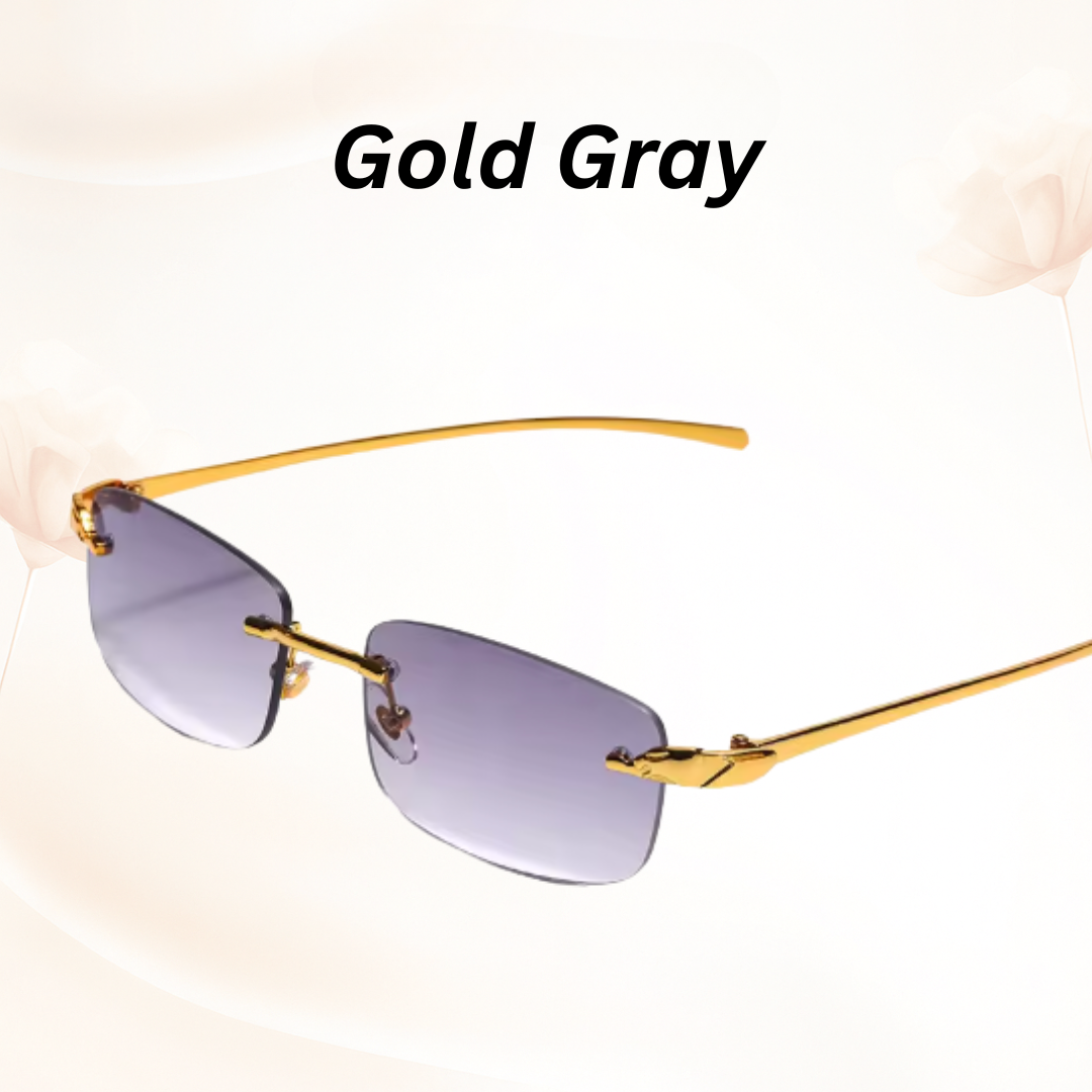 EdgeCut Rimless Shades - UV400 Rimless Square Metal Sunglasses