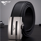 Premium Buckle Belt - 2025 Men’s Genuine Cowhide Leather Belt with Automatic Buckle – Sleek Business & Casual Style