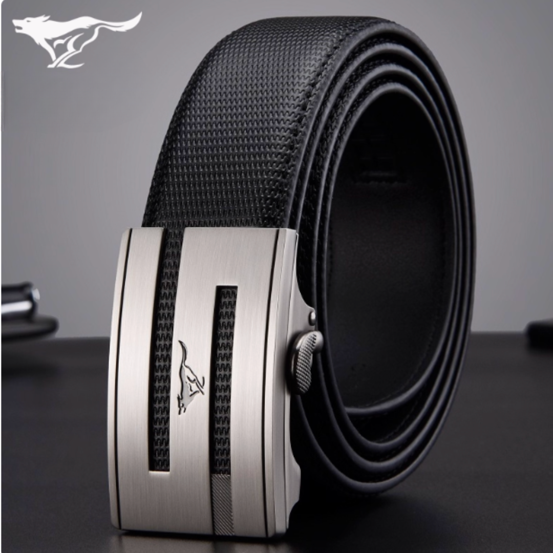 Premium Buckle Belt - 2025 Men’s Genuine Cowhide Leather Belt with Automatic Buckle – Sleek Business & Casual Style