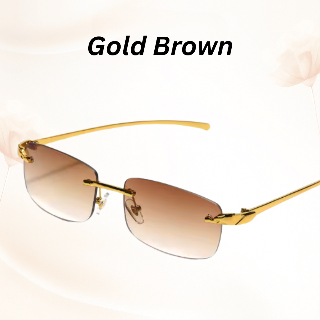 EdgeCut Rimless Shades - UV400 Rimless Square Metal Sunglasses