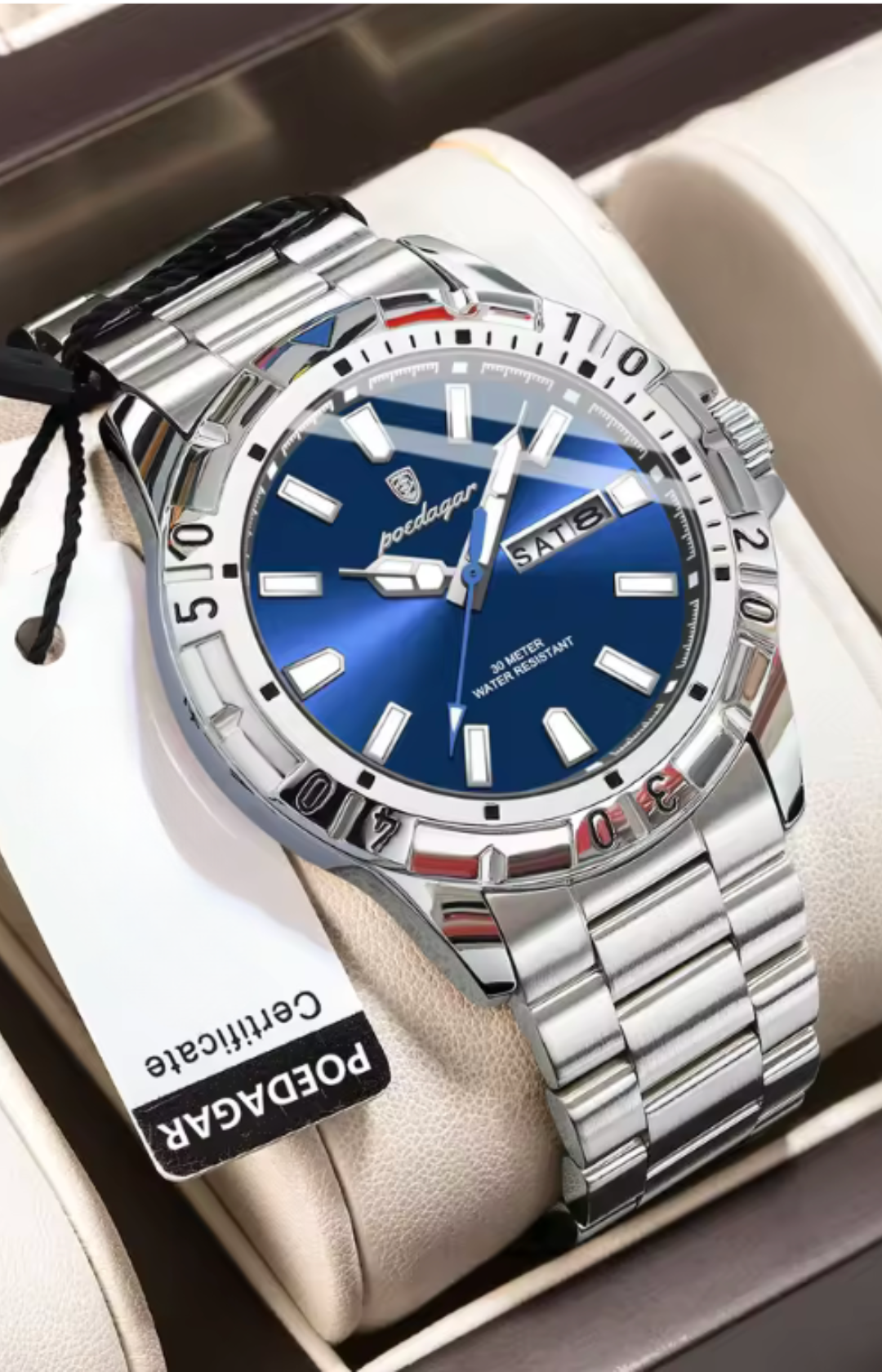 Aegis WeekMaster – Men’s Military Quartz Watch, 5 ATM Waterproof with Luminous Hands, Date & Week Display, Stainless-Steel Strap