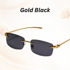 EdgeCut Rimless Shades - UV400 Rimless Square Metal Sunglasses