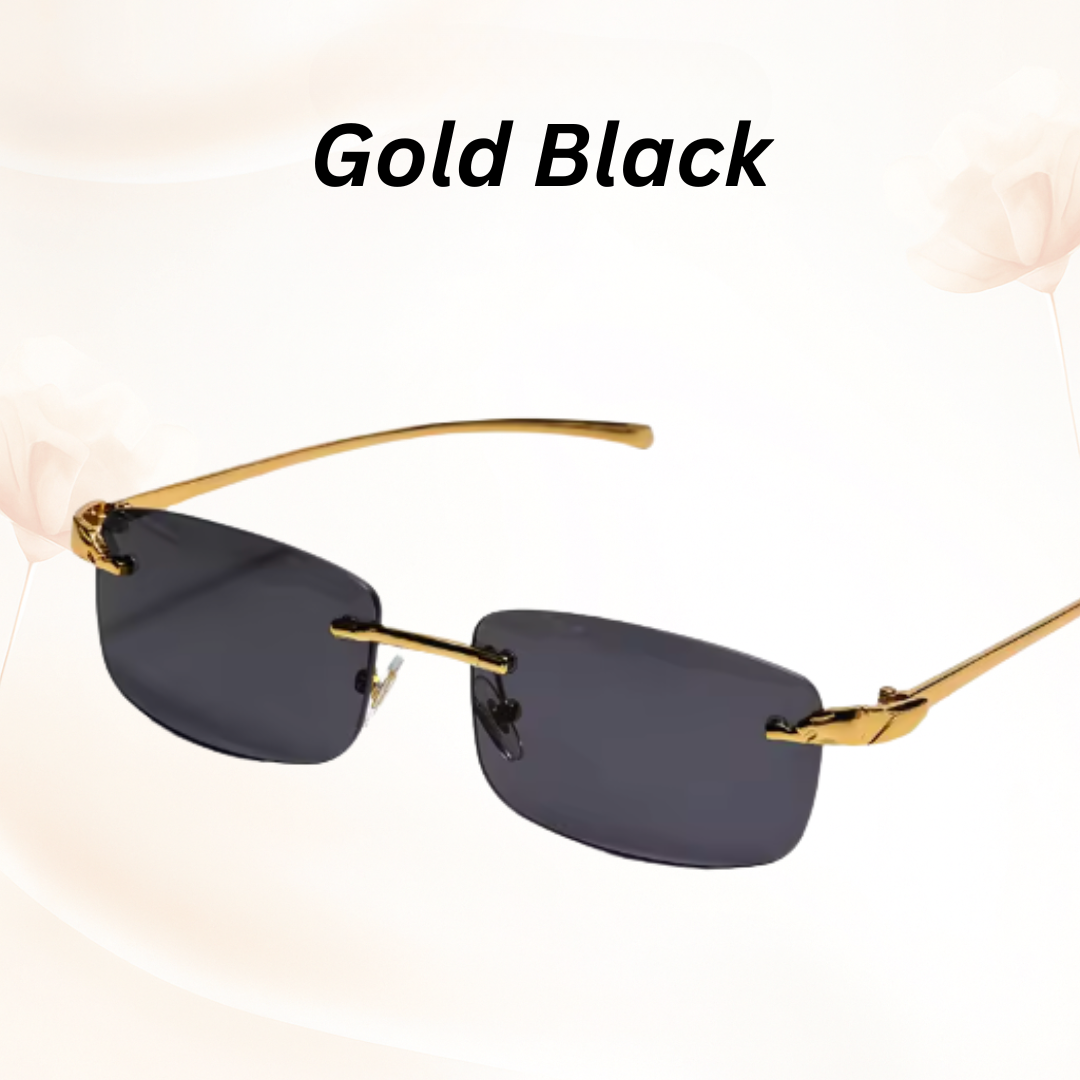 EdgeCut Rimless Shades - UV400 Rimless Square Metal Sunglasses
