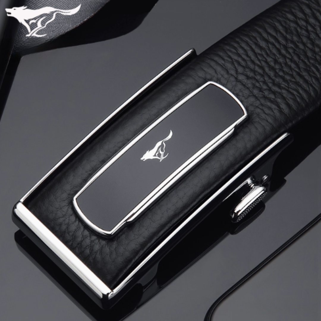 Premium Buckle Belt - 2025 Men’s Genuine Cowhide Leather Belt with Automatic Buckle – Sleek Business & Casual Style