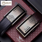 Premium Buckle Belt - 2025 Men’s Genuine Cowhide Leather Belt with Automatic Buckle – Sleek Business & Casual Style
