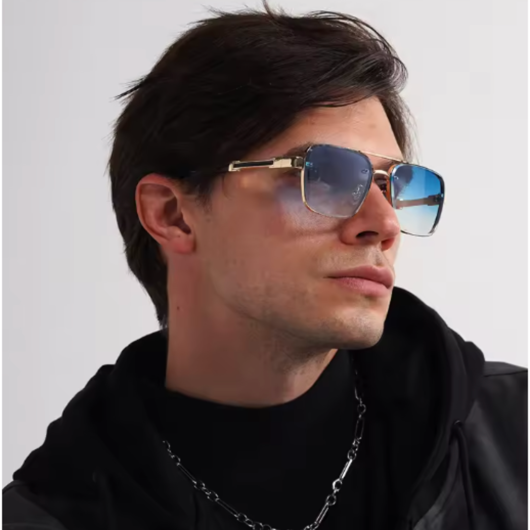 Premium Pilot Gradient Shades - Luxury Gradient Square Pilot Sunglasses with Metal Frame