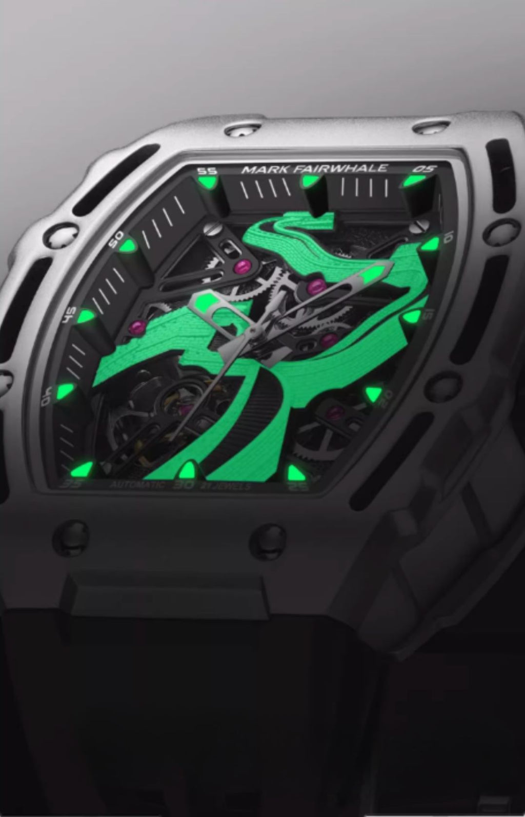 Mark Fairwhale Great Wall Edition – Men's Skeleton Automatic Watch with Architectural Detailing