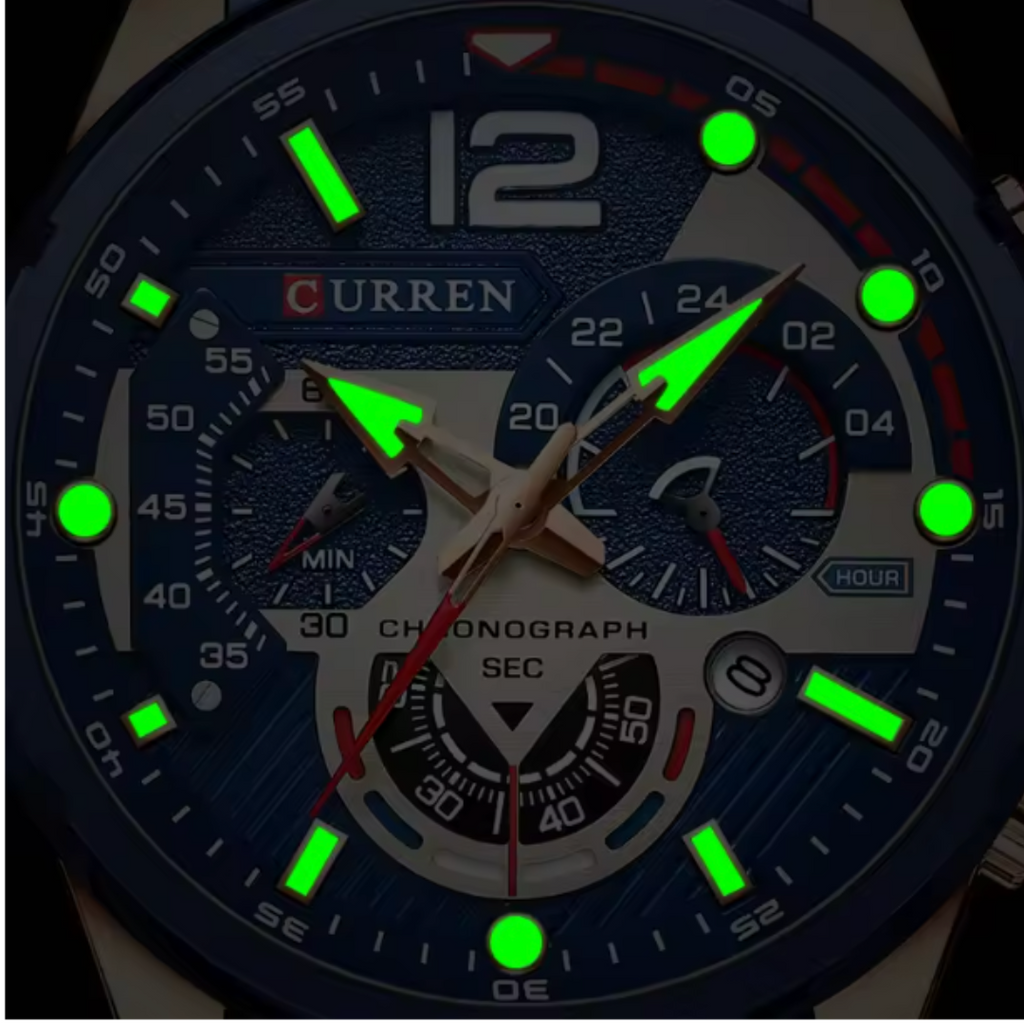EmeraldForce - Men’s Luxury Green-Dial Stainless Steel Quartz Sport Watch – Waterproof with Date Display