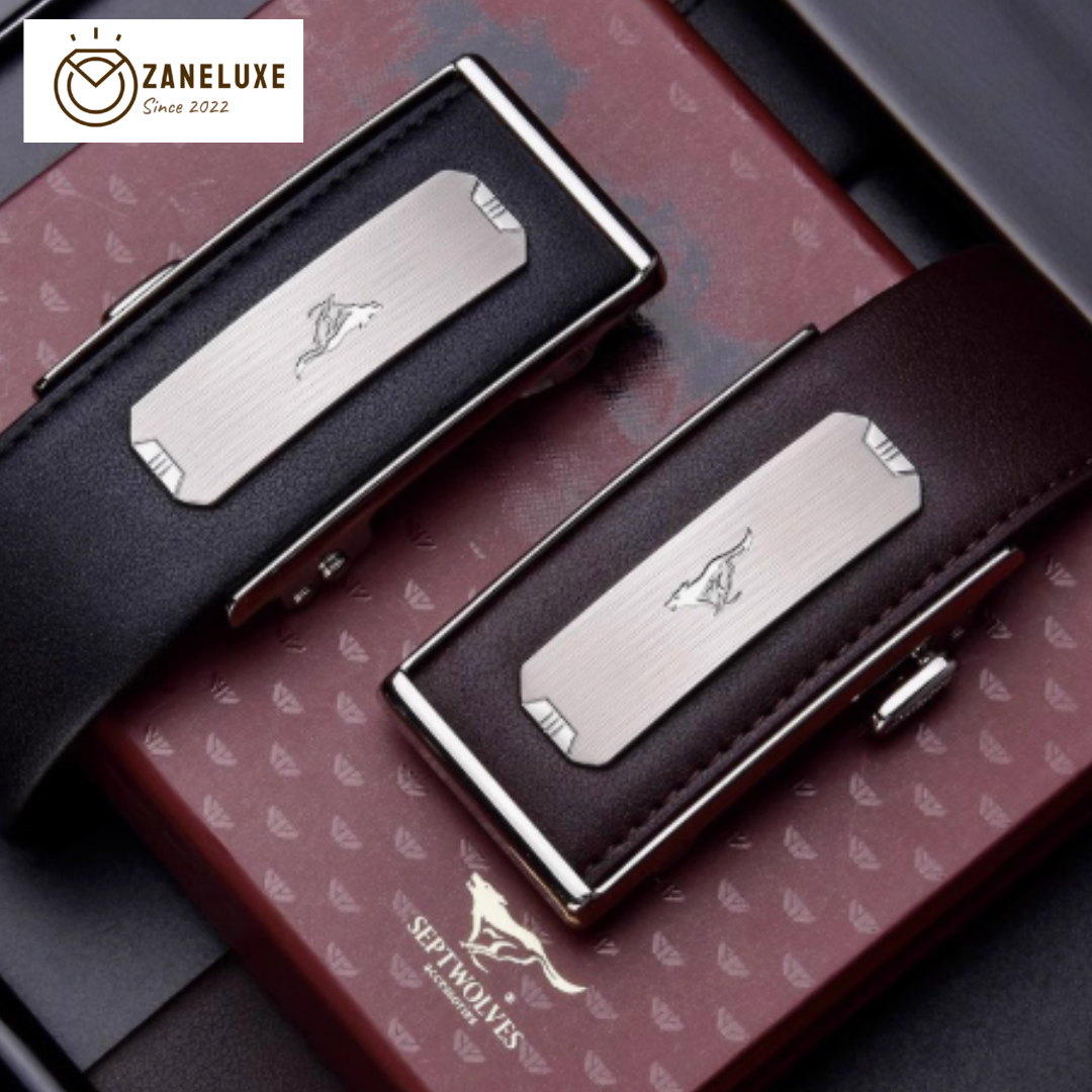 Premium Buckle Belt - 2025 Men’s Genuine Cowhide Leather Belt with Automatic Buckle – Sleek Business & Casual Style