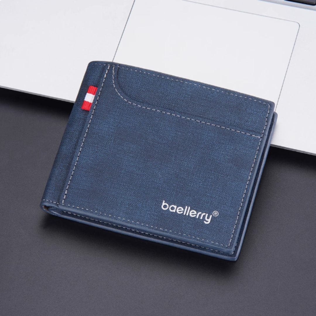 UrbanPilot Executive Wallet - Modern Canvas Men’s Bifold Leather Travel Wallet
