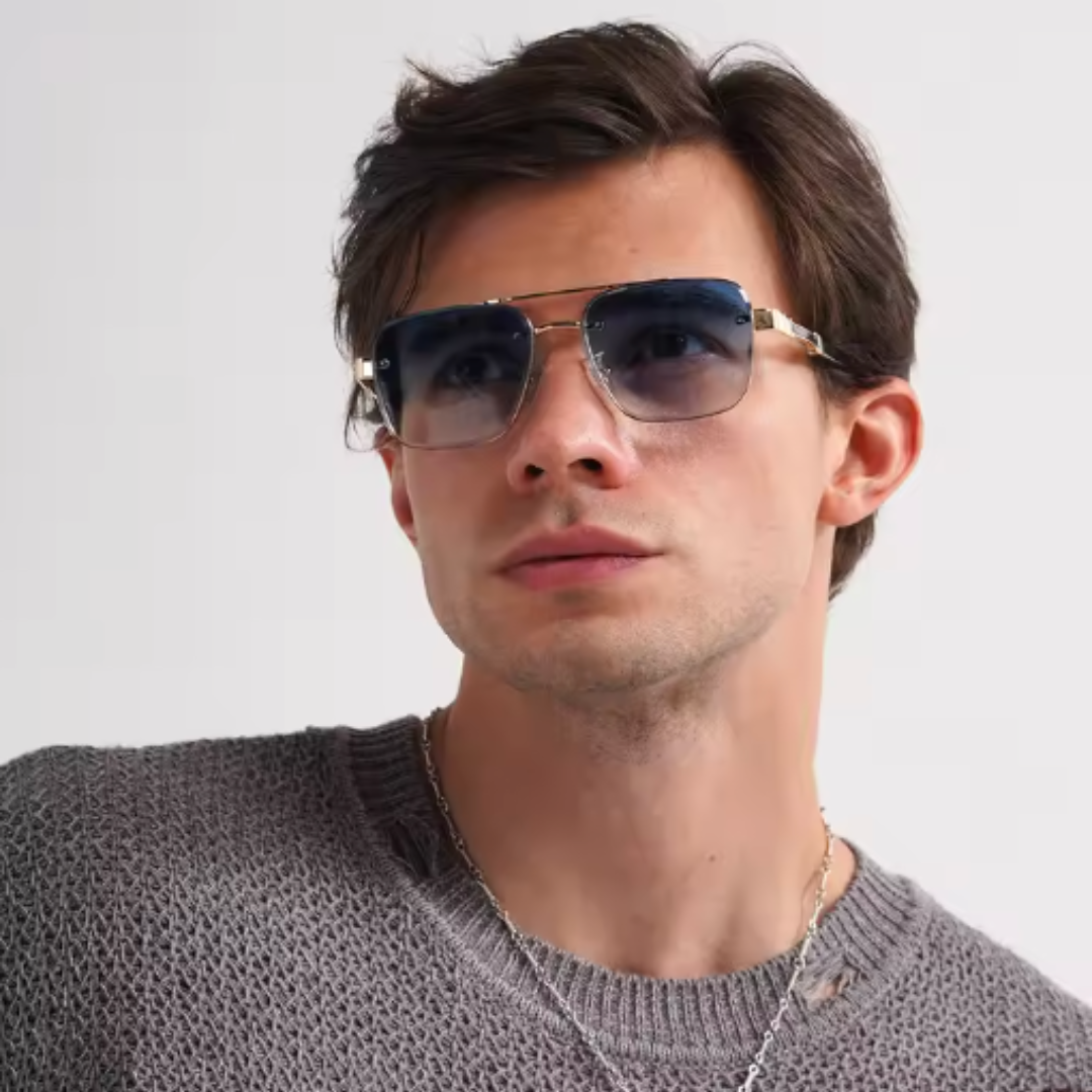 Premium Pilot Gradient Shades - Luxury Gradient Square Pilot Sunglasses with Metal Frame