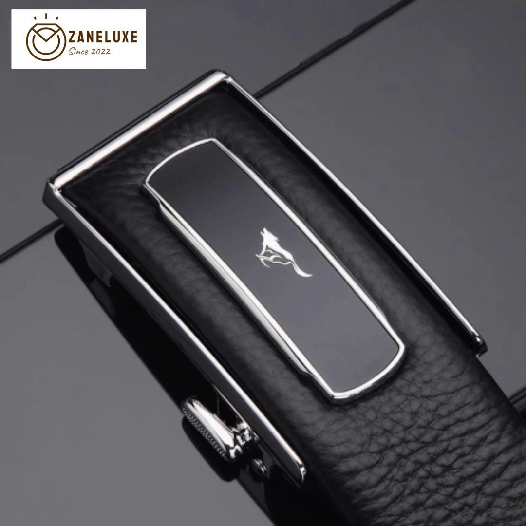 Premium Buckle Belt - 2025 Men’s Genuine Cowhide Leather Belt with Automatic Buckle – Sleek Business & Casual Style