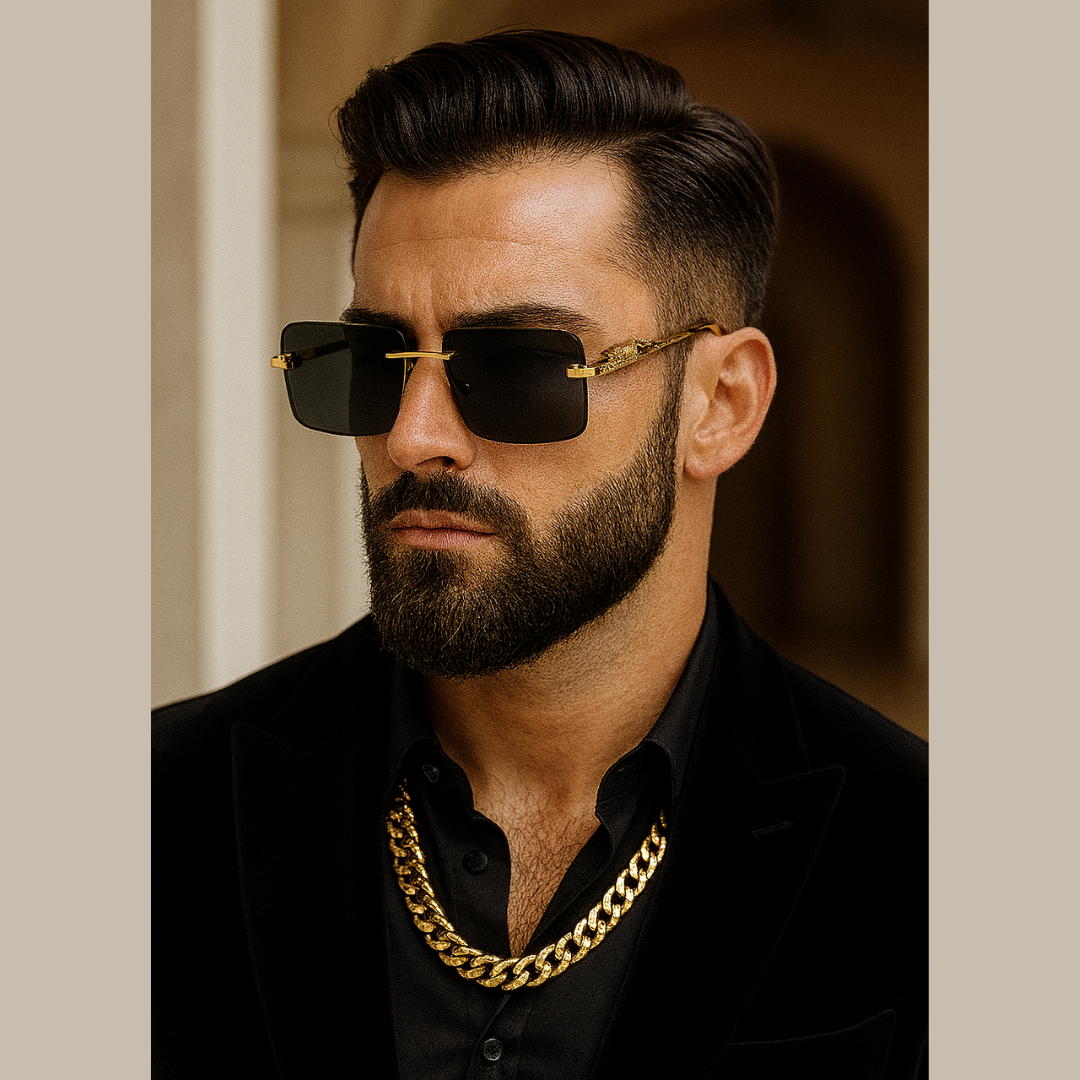 EdgeCut Rimless Shades - UV400 Rimless Square Metal Sunglasses