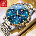 Moonphase Chrono Pro 7-Series - Moonphase Chronograph Quartz Watch for Men – Stainless Steel, Multifunction & Waterproof