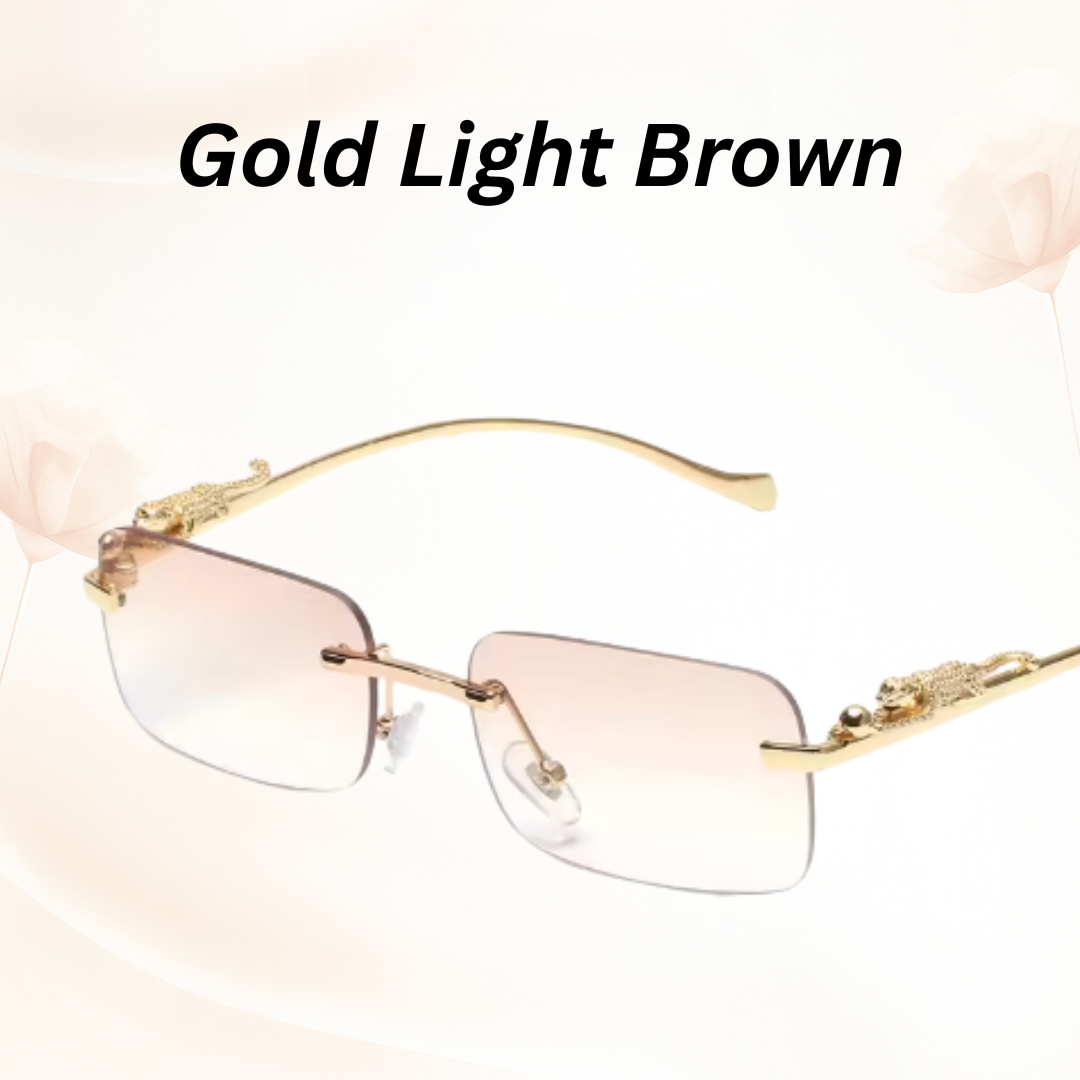 EdgeCut Rimless Shades - UV400 Rimless Square Metal Sunglasses