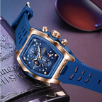 AquaPulse - LIGE Men’s Luxury Silicone Chronograph – Waterproof Quartz Sports Watch with Luminous Hands & Date Display
