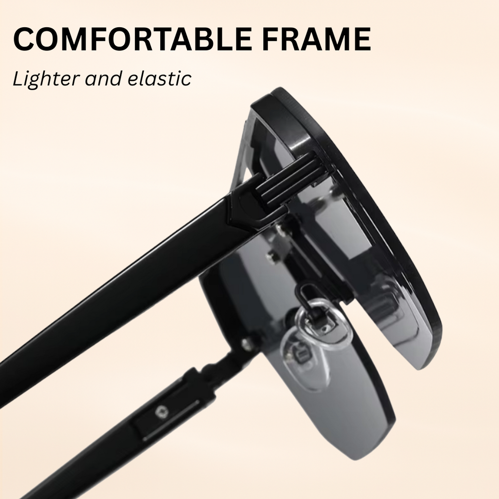 Urban Retro Metal Shades - Retro Metal Square Half-Frame Sunglasses with Stud Accents