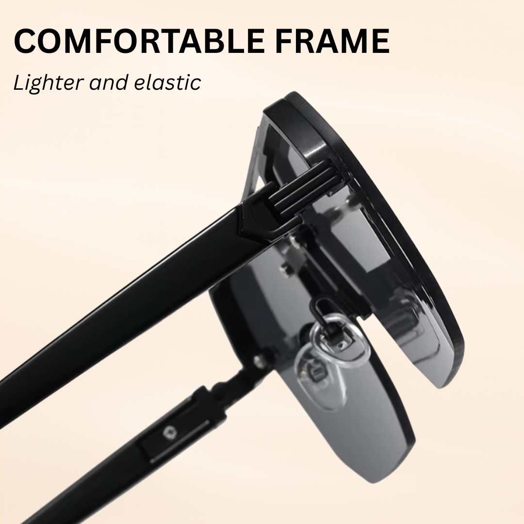 Urban Retro Metal Shades - Retro Metal Square Half-Frame Sunglasses with Stud Accents