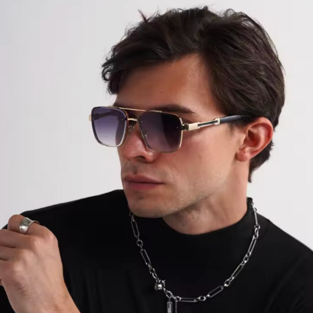 Premium Pilot Gradient Shades - Luxury Gradient Square Pilot Sunglasses with Metal Frame