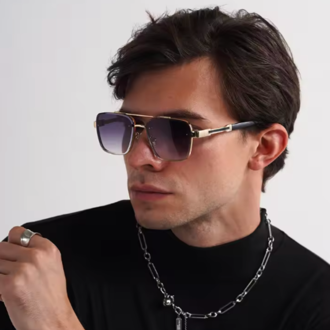 Premium Pilot Gradient Shades - Luxury Gradient Square Pilot Sunglasses with Metal Frame