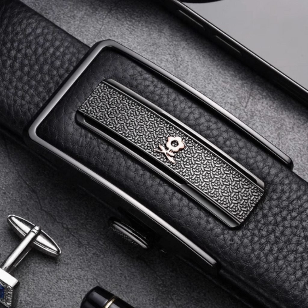 Executive Ratchet Belt - Montagut Executive Ratchet Belt – Full-Grain Cowhide Automatic Buckle