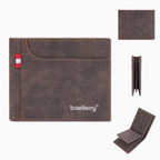 UrbanPilot Executive Wallet - Modern Canvas Men’s Bifold Leather Travel Wallet