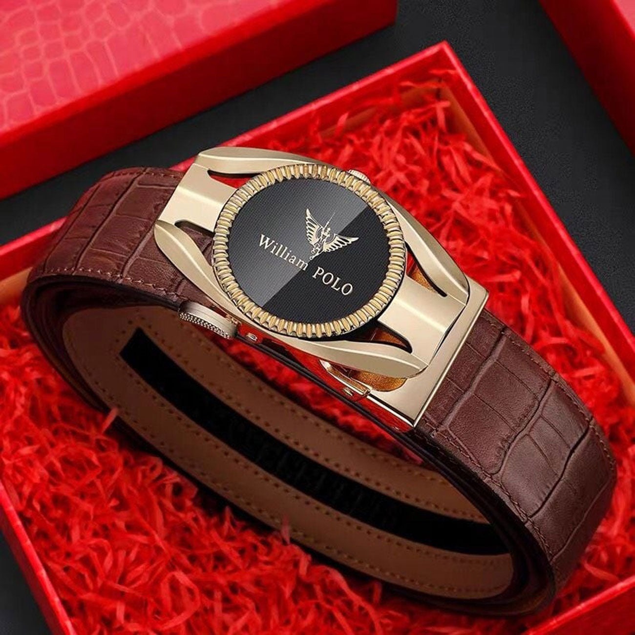 CrownLock Classic - King Paul Pure Cowhide Automatic Buckle Belt – Sleek All-Match Minimalist